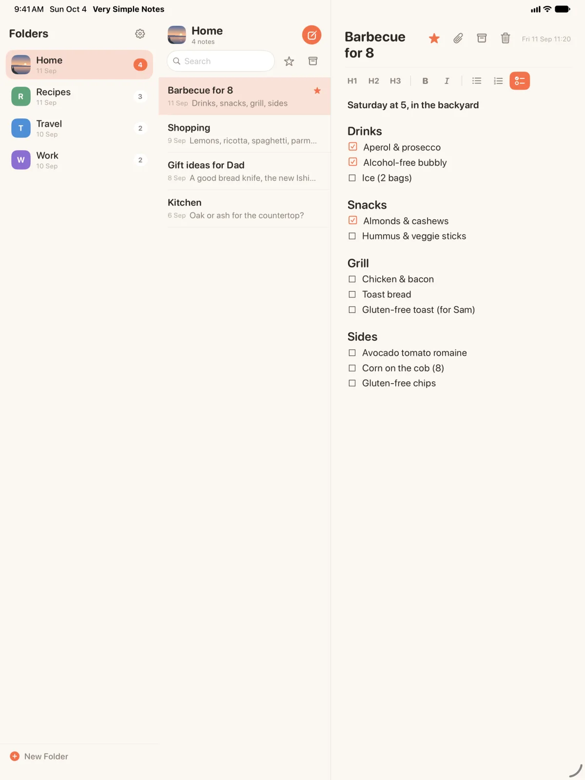 Pinpal Notes on iPad